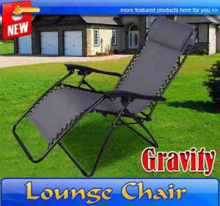   Gravity Chair Folding Recliner Patio Pool Lounge Chairs Outdoor Garden