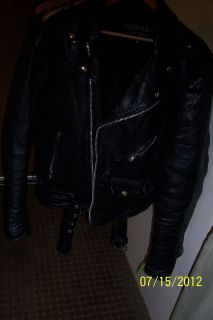 LEATHER MOTORCYCLE JACKET SIZE 46 SUPER SALE GREAT SHAPE REDUCED FOR 