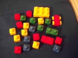 LEGO PRIMO ROUND TOP TODDLER BUILDING BLOCKS MIXED LOT OF 24 PIECES 