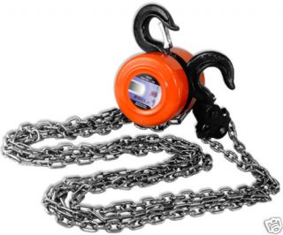   TON MANUAL OPERATED CHAIN FALL ENGINE HOIST BLOCK AND TACKLE LIFT TOOL