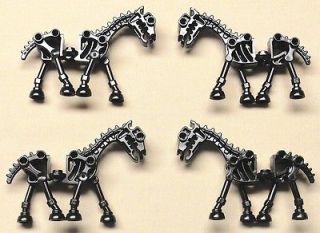 x4 NEW Lego Black Skeleton Horse Minifig Castle Minifigure Thestral 
