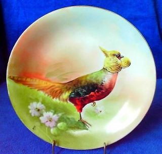   10 Limoges Handpainted Artist Signed Rex Golden Pheasant Plate