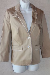 Liz Claiborne womens blazer sport coat sz 8 or 16 royal blue beige 
