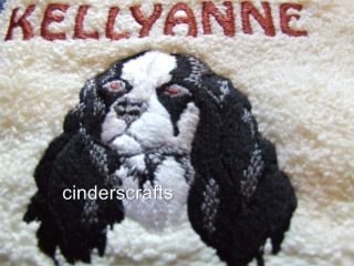 Personalised Towel Sets Embroidered King Charles Spaniel