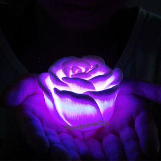 Changing 7 Colorful LED Floating Rose Flower Candle lights