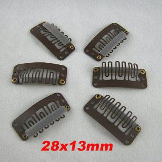 30pcs clip/snap clip for hair/wig/weft 28mm Brown #5