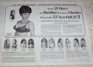 1972 Mark Eden Bustline Bust girl TERESA CHASTAGNER Ad