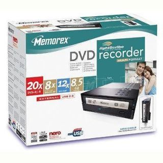  NEW~ Memorex 20x DVD±RW DL USB 2.0 External Drive w/lightscribe tech