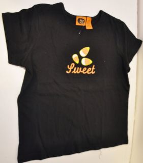   HALLOWEEN T Shirt SWEET Candy Corn Youth 10/12 Cotton Poly Glitter