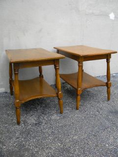 PAIR OF SOLID CHERRY/MAPLE LIVING ROOM SIDE TABLES BY CUSHMAN #1589