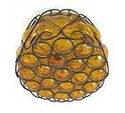   Amber Crackle Caged Glass Art Deco Light Shade for Ceiling Fixture