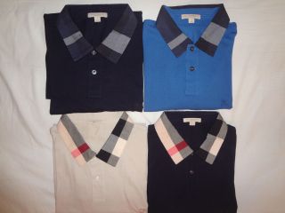 Burberry Brit mens short sleeved check collar pique cotton polo shirt