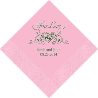   Personalized HEART FILIGREE Beverage/Lunch​eon 3Ply Paper Napkins