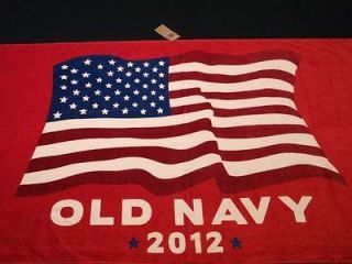   OLD NAVY 2012 AMERICAN FLAG BEACH TOWEL RED WHITE BLUE STARS & STRIPES
