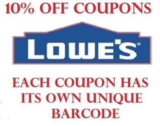 20 Lowes 10% off coupons   Save up to $500 per coupon   Fast Shipping