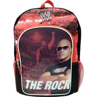 THE ROCK WWE WRESTLING Boys 3 D Hologram 16 Full Size School Backpack 