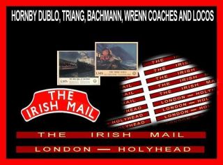 IRISH MAIL COACHBOARDS & HEADBOARD SET HORNBY ETC