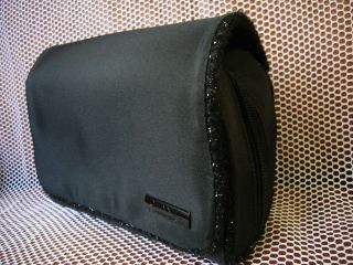 CHANEL flap Cosmetic bag make up bag travel case Clutch ~ Black ~