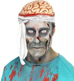 Scary Zombie Lobotomy Costume Gory Gross Brain Hat