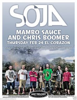 SOJA /MAMBO SAUCE /CHRIS BOOMER 2011 SEATTLE CONCERT TOUR POSTER 
