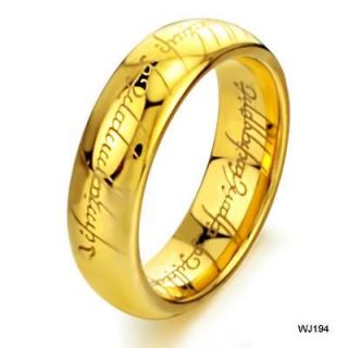   steel rings gold finger band lord of the ring carbide mens jewelry