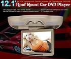 Beige 12.1 Overhead Car DVD CD AM/FM Player with TV IR Game High 