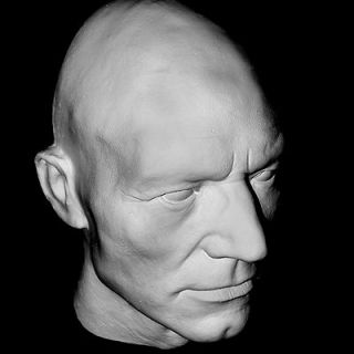 Patrick Stewart Life Mask with Neck & Ears Life Size Cast In White 