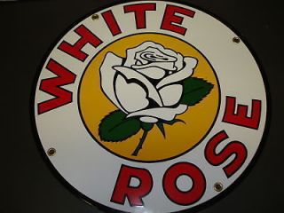 White Rose Oil Gas Porcelain Advertising sign