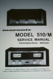 MARANTZ MODEL 510/M ST PWR AMP SERVICE MANUAL BOUND ENG