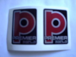 vintage Premier Drums vinyl shell badges   10off (self adhesive) . Int 