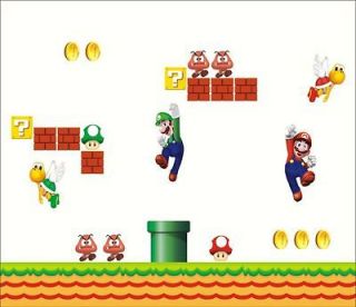 Big Super Mario Brothers Wall Sticker/Decal Removable Kids Room Decor 