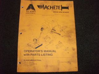 Alamo Machete boom arm mower operators parts manual