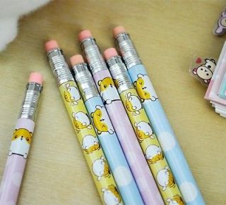 Rolling Hamster Popo 0.5mm Mechanical Lead Pencil with Eraser Top 