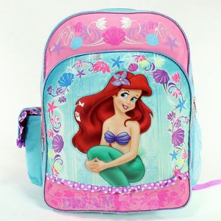 Disney Little Mermaid Ariel Seashell 16 Large Backpack   Book Bag 