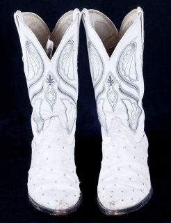 CUADRA White Ostrich Leather Mens Mexican Cowboy Western Boots Sz 9