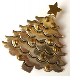 Vintage Mexican LOS BALLESTEROS Sterling Silver Brass CHRISTMAS TREE 
