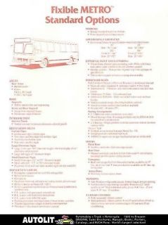 1986 Flxible Metro Bus Options Sales Brochure