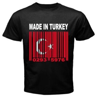 MADE IN TURKEY Turkish Türkiye Istanbul Barcode Country Flag Black T 