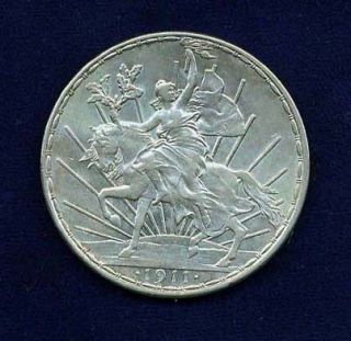MEXICO 1913 1 Peso Caballito Silver Crown VF+, toned . B29