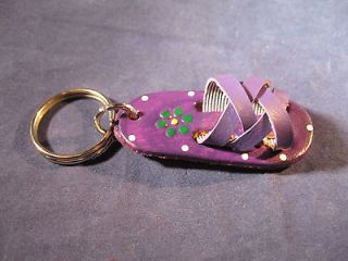 Key Chain Hand Made of Leather in the Shape of a Huarache/Sanda​l 