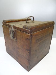   Old Used Walker Gordon Laboratory Milk Box Wooden Tin Lined Crate NR