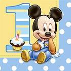 Mickey Mouse 1st Birthday Party Supplies Luncheon Napkins   16 Each