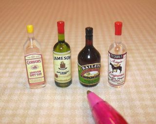 Miniature Liquor for the DOLLHOUSE Bar, Set #4, 1/12 Scale Miniatures