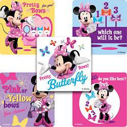 15 DISNEY MINNIE MOUSE BOW Stickers Kid Party Goody Loot Bag Filler 