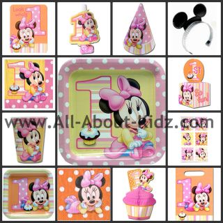 Disney Baby MINNIE MOUSE 1st First Birthday PARTY SUPPLIES   Make Your 