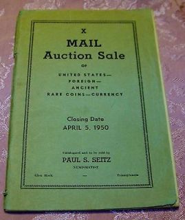1950 Old Vintage Mail Auction Seitz Sale Catalog Ancient Rare Coin 