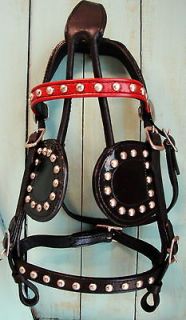 Mini/ Pony SPOTTED Economy leather Black Driving cart Harness CLOSEOUT