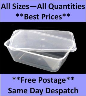   Containers Clear With Lids Microwave Food Safe Takeaway C500 500ml