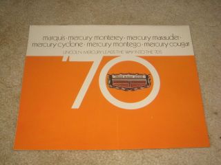 1970 Mercury Full Line Cyclone Cougar Montego Marquis Marauder sales 