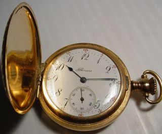 ANTIQUE LADIES FANCY ILLINOIS POCKET WATCH HUNTING CASE GOLD FILLED